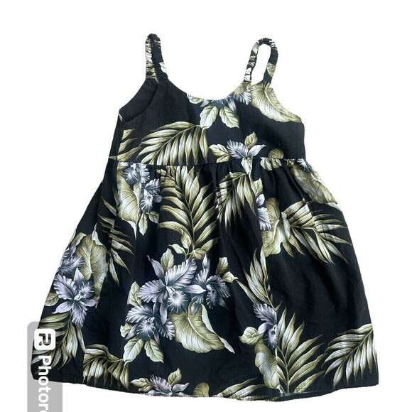 ALOHA REPUBLIC Hawaiian Toddler Black Fern Rainforest Sundress Girl's Size 3T - Picture 1 of 2